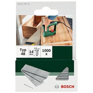 Bosch 1000x Nails Type 48 (1.8 x 1.45 x 14 mm, Accessories for Tacker, Staple Gun)