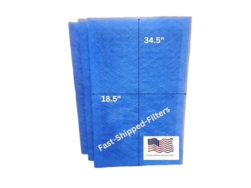 Fast-Shipped-Filters 3 Pack 20x37 Replacement Filter Pads Designed to Fit Dynamic Polarized Air Cleaner Refill Blue