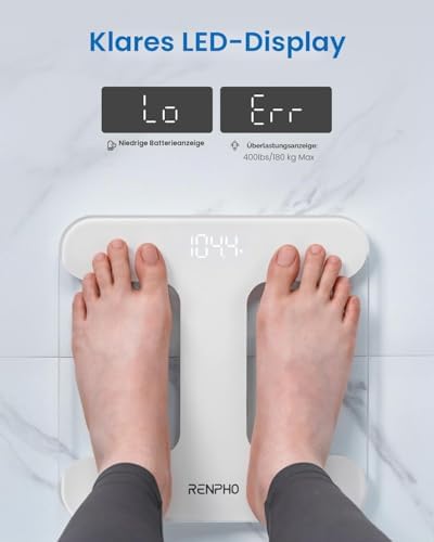 Personenwaage, Körperfettwaage mit großem Display