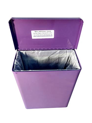 Sanitary Napkin Receptacle, Surface Mount, Steel, 1 gal, Measures: 7 ½ " w x 9 3/4 " H x 4" D (Lavender)