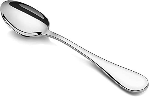 Maestro Craft Spoons Pack of 6 Stainless Steel Dinner Spoon Set - Soup Table Spoon - Silverware Spoons Mirror Polishing - Tableware Kithen Cutlery Set Dishwasher Safe 7.5 inches (Silver)