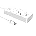 NTONPOWER Power Strip with USB – 6 Outlet Power Cord with 3 USB Charger Ports for Home/Office – 5ft Wall Mounted Extension Cord with Overload Protection, Built-in Indicator Light