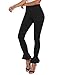 Ekouaer Womens High Waist Leggings with Ruffle Hem, Black, X-Large