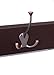 BirdRock Home Tri Hook Coat Rack - 5 Hooks - Wall Mount Hat Rack - Brown Finish - Bronze Hooks