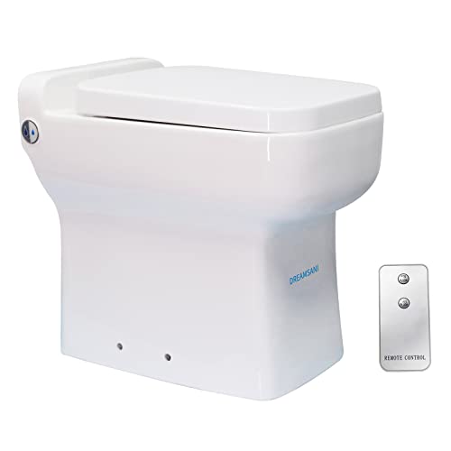 Onepiece DualFlush Electric Upflush Toilet for Small Space,Remote