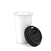 Eco 11-Ounce Ceramic Double Wall Thermal Coffee Tumbler - White w/Black Silicone Lid
