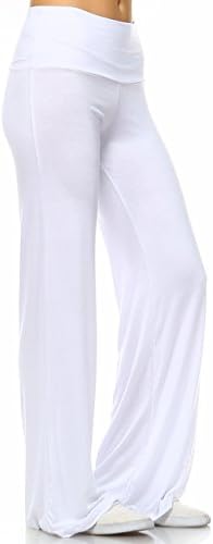 Eliechi Stylish Palazzo Pants - Made in USA (Small, White)