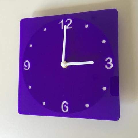 Shatterproof Square Wall Clock - Purple