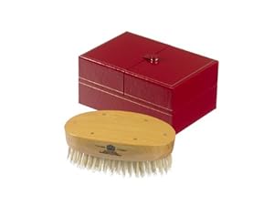 Kent Handmade Military Oval Bristle Hairbrush For Men White