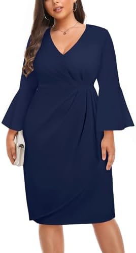 chaps ladies dresses Chaps Women's Ruffle Sheath Dress (Navy, XL) at Amazon Women's Clothing  store