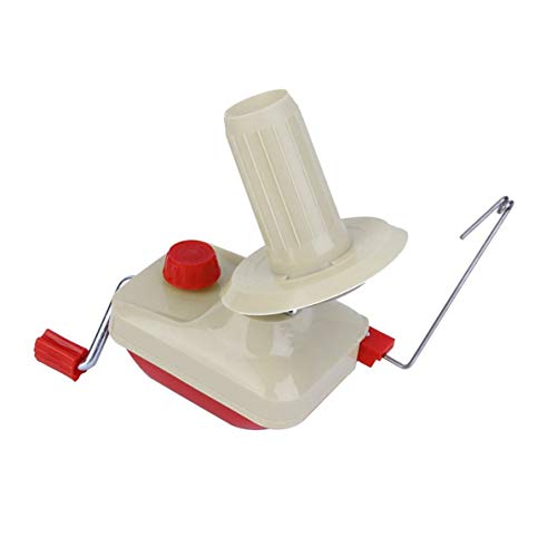 Portable Hand-Operated Swift Yarn Fiber String Thread Ball Wool Winder Knitting Roll Coil Tidy Machine Holder Tool Beige & Red - Thumbnail 7