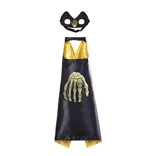 Kids Superhero Capes,Cartoon Dress Up Costumes Satin Capes with Felt Masks for Kids(4 Capes) Black