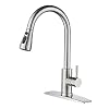 FORIOUS Kitchen Faucet with Pull Down Sprayer Brushed Nickel, High Arc Single Handle Kitchen Sink Faucet with Deck Plate…