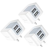 USB Wall Charger, USB Plug, 3-Pack 2.4A Dodoli Dual Port 12W Wall Charger Block Adapter Charging Cube Box Compatible iPhone Xs/XS Max/XR/X/8/8 Plus/7/6S/ 6S Plus, Samsung Galaxy, HTC, Moto