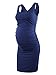 Liu & Qu Women's Maternity Sleeveless Tank Dresses Mama Scoop Neck Baby Shower Vestido Navy L