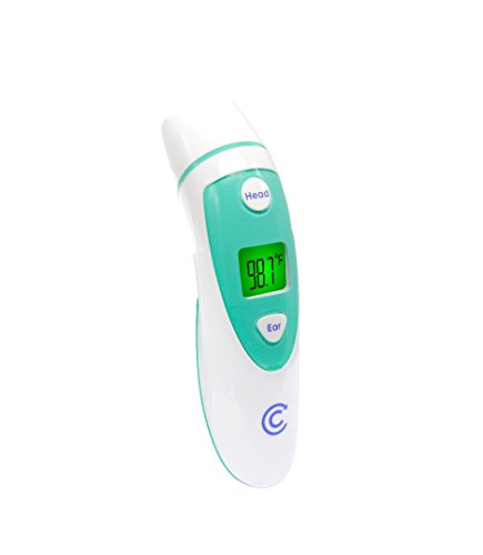 Clinical Ear and Forehead Thermometer - Dual Mode Infrared with Fever Warning Backlight, For Adults, Children, and Infants - FDA Approved