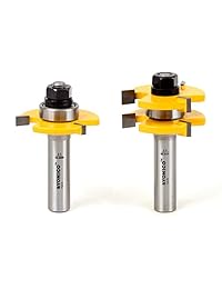 yonico 15231 2 Bit Router Bit Set machihembrados y   1 4" de madera contrachapada   1 2" vástago