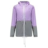 Women's Lightweight Waterproof Raincoat Active Outdoor Windproof Hooded Rain Jacket