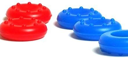 6pairs /12 pcs Color Combo Silicone Thumb Grip cover for PS3 / PS4 / Xbox 360 / Xbox One / Wii Game joystick controller cover - RED &amp; BLUE