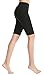 ABUSA Women's Cotton Workout Bike Yoga Shorts - Tummy Control L Black