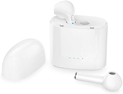 Wireless Earbuds, Bluetooth Headphones Mini In-Ear Headsets Sports Bass Earphone Earbud with Noise Cancelling Built-in Mic and Charging Case for iPhone Samsung and Most Smartphones, White