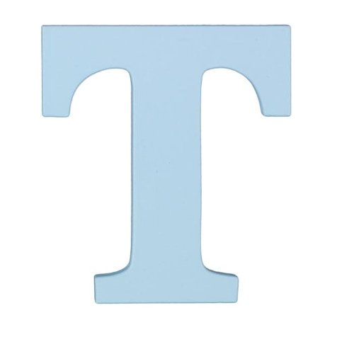 Wooden Letter "T" Hanging Initials Color: Sky Blue