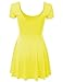 NINEXIS Women's Basic Cap Sleeve Pleated A-line Dress with Scopp Neck and Back S-3XL