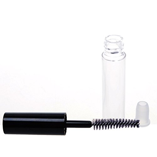 AKOAK 10 Packs 4ml Transparent Reusable Empty Bottle Tube Container Makeup Vials Cosmetic Tool for Eyelash Growth Oil /Mascara with Brush for Home and Travel