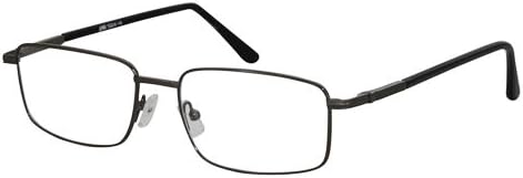 EyeBuyExpress Rectangle Gun Reading Glasses Stainless Steel Half Rim