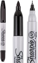 Sharpie Twin Tip Permanent Marker Pens Black Ink Pack of 3 Fine & Ultra Fine view 6
