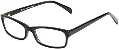 LianSan Designer Rectangular Spring Hinge Acetate Reading Glasses for Men Women Light Weight Fashion Style Magnifying Eye Strain Readers with +1.50 Magnification, Black L7058