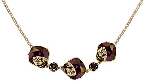 Handmade Necklace in Swarovski Crystals Purple and Gold