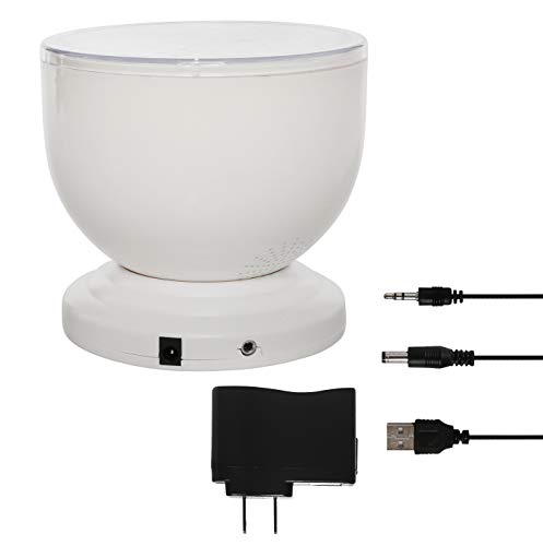 Deneve Ocean Wave Night Light Projector, Projection LED Night Light Lamp with Speaker, Relaxing Light Show for Baby Kids and Adults, Mood Light for Baby Nursery Bedroom Living Room