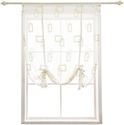 Kmsg 1 Panel Modern Simplicity Ribbon Tie Up Curtain Sheer Voile