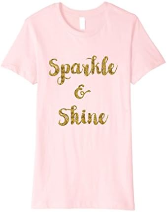 Womens Limited Edition "Sparkle &amp; Shine Gold Glitzy Pop" T-Shirt XL Pink