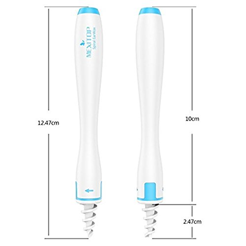 Ear Wax Removal, MEXITOP Professional Ear Cleaner System with 16 pcs soft Spiral Washable Replacement Tips Improve the Effect of Ear Wax Removal Drop + Bonus Noise Canceling Ear Plugs, Blue(Upgraded Version)