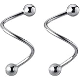 TMCO Women Simple Tiny Ball Earrings Spiral Wrap Cuff Earring