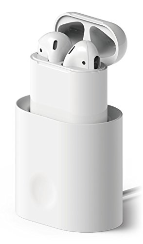 elago Upgrade AirPods Stand [White] - [Compatible with Apple AirPods 1 & 2][Charging Station][Long-Lasting][Cable Management] - for AirPods 1 & 2 (Best Ipod Nano Clone)