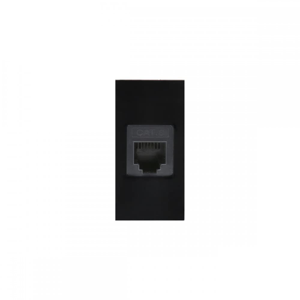 Maclean MCE725B LAN Socket CAT.6 Universal Network Socket Modular Wall Socket Flush Mount (LAN Socket, Black)