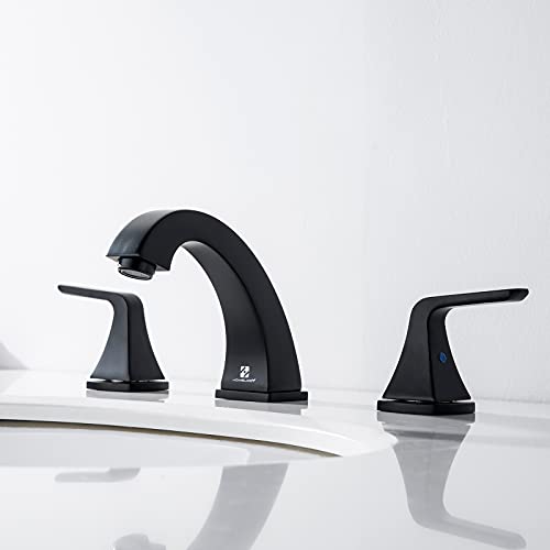 HOMELODY Matte Black Bathroom Faucet 8 Inch Widespread Bathroom Faucet