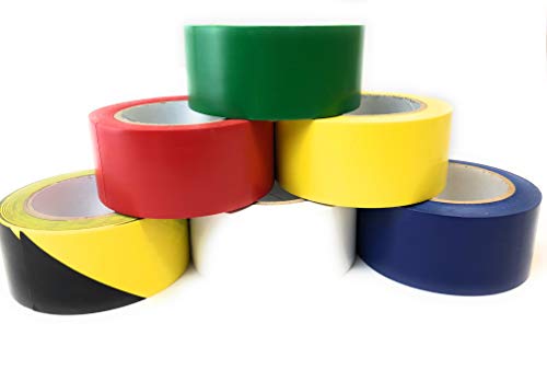 APT, (Red, 2’’ Width, 36 Yds Length), PVC Marking Tape, Premium Vinyl Safety Marking, Dance Floor Splicing Tape, Floor Tape and Caution Tape, 6 mil Thick. (Multiple Color)