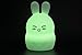 Bear Kids Night Light, iWheat Soft Silicone Tap & Remote Control Night Light, LED Multicolor Night Light Portable USB Rechargeable Best for Baby Children