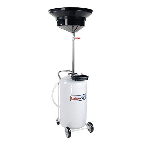 Lubeworks Waste Oil Drain Tank Air Operated Heavy Duty 24 Gallon, Quick Drain, Easy Setup, PRO level