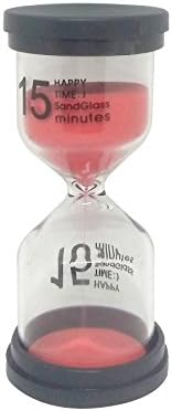 Mini Hourglass Tooth Brushing Kids Sand Timer 15 Minutes Sandy Clock Desk Display for Office Home Kitchen