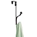 InterDesign York Lyra Over Door Organizer Hook for Coats, Hats, Robes, Clothes or Towels – Dual Hook, Bronze