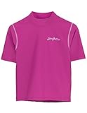 SunBusters Girls UPF 50+ Sun Protective Solid Short Sleeve Rash Guard