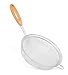 Internet’s Best Oversized Stainless Steel and Bamboo Strainer - Extra Fine - 8 Inch Mesh Colander Sieve with Wooden Handle