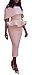 Ybenlow Women's Off Shoulder Peplum Bodycon Party Dress (Medium, Pink)