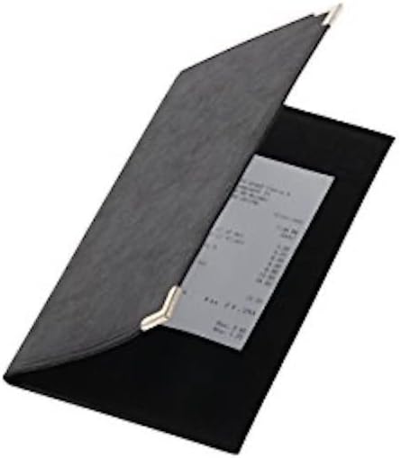 Genware Classic Bill Presenter 23cm x 13cm Black PU Material Restaurant Cafe