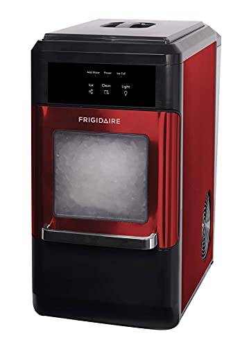 Photo 1 of **USED & Untested**FRIGIDAIRE EFIC237 Countertop Crunchy Chewable Nugget Ice Maker, 44lbs per Day, Red Stainless